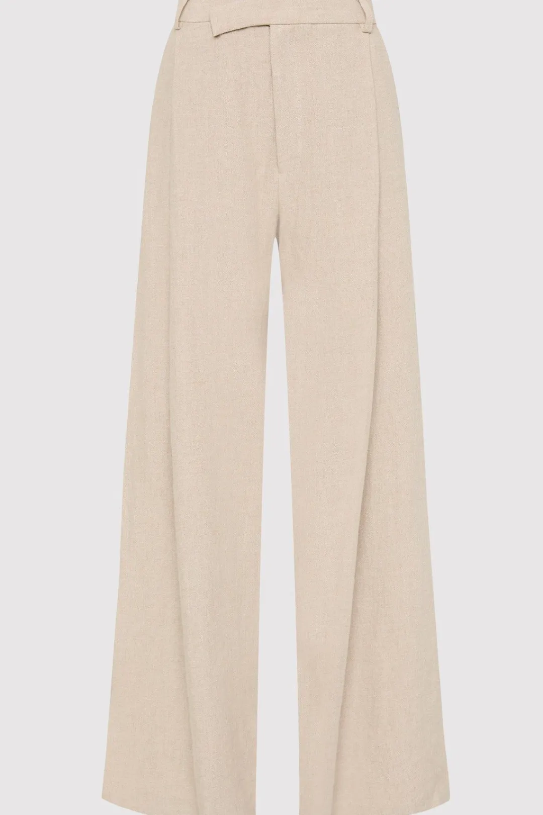 Pants*St. Agni Linen Overlap Waist Trousers - Natural