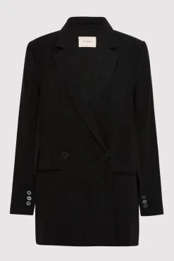 Tailoring*St. Agni Linen Split Sleeve Blazer - Black