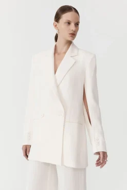 Tailoring*St. Agni Linen Split Sleeve Blazer - Ivory