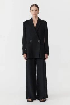 Jackets*St. Agni Linen Split Sleeve Blazer - Black
