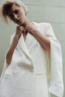 Jackets*St. Agni Linen Split Sleeve Blazer - Ivory