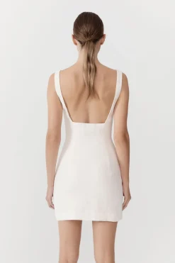 Dresses*St. Agni Linen Square Neck Mini Dress - Ivory