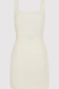 Dresses*St. Agni Linen Square Neck Mini Dress - Ivory