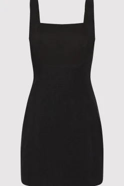 Dresses*St. Agni Linen Square Neck Mini Dress - Black