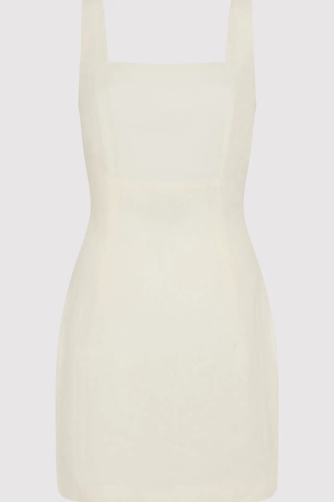 Tailoring*St. Agni Linen Square Neck Mini Dress - Ivory