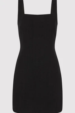 Tailoring*St. Agni Linen Square Neck Mini Dress - Black
