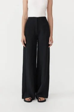 Pants*St. Agni Linen Wide Leg Pants - Black