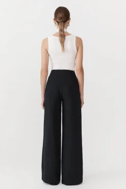 Pants*St. Agni Linen Wide Leg Pants - Black