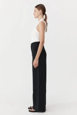Tailoring*St. Agni Linen Wide Leg Pants - Black