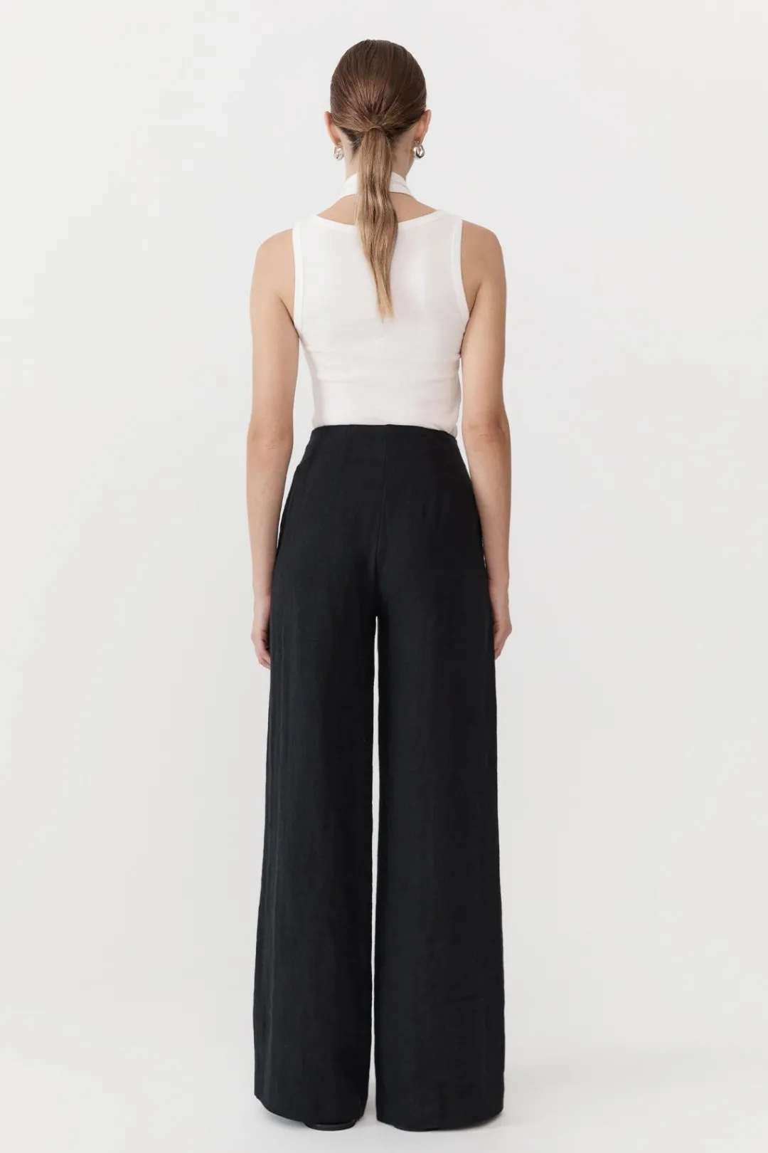 Tailoring*St. Agni Linen Wide Leg Pants - Black
