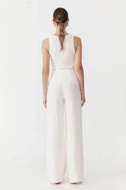 Tailoring*St. Agni Linen Wide Leg Pants - Ivory