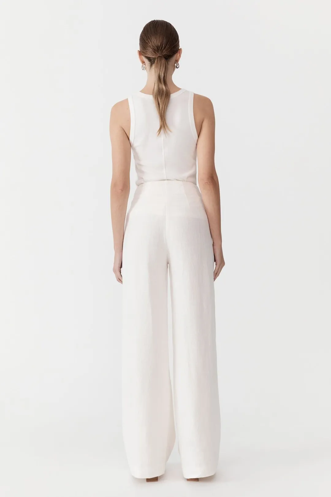Tailoring*St. Agni Linen Wide Leg Pants - Ivory
