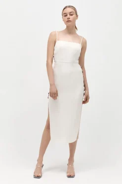 Dresses*St. Agni Link Detail Dress - Cool White