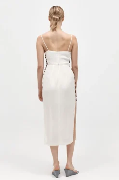Dresses*St. Agni Link Detail Dress - Cool White