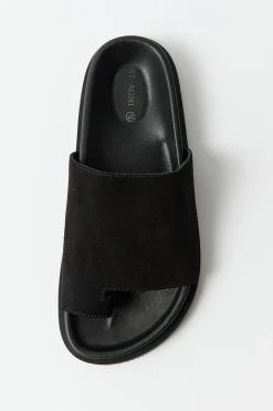 Unisex*St. Agni Loe Suede Slide - Black
