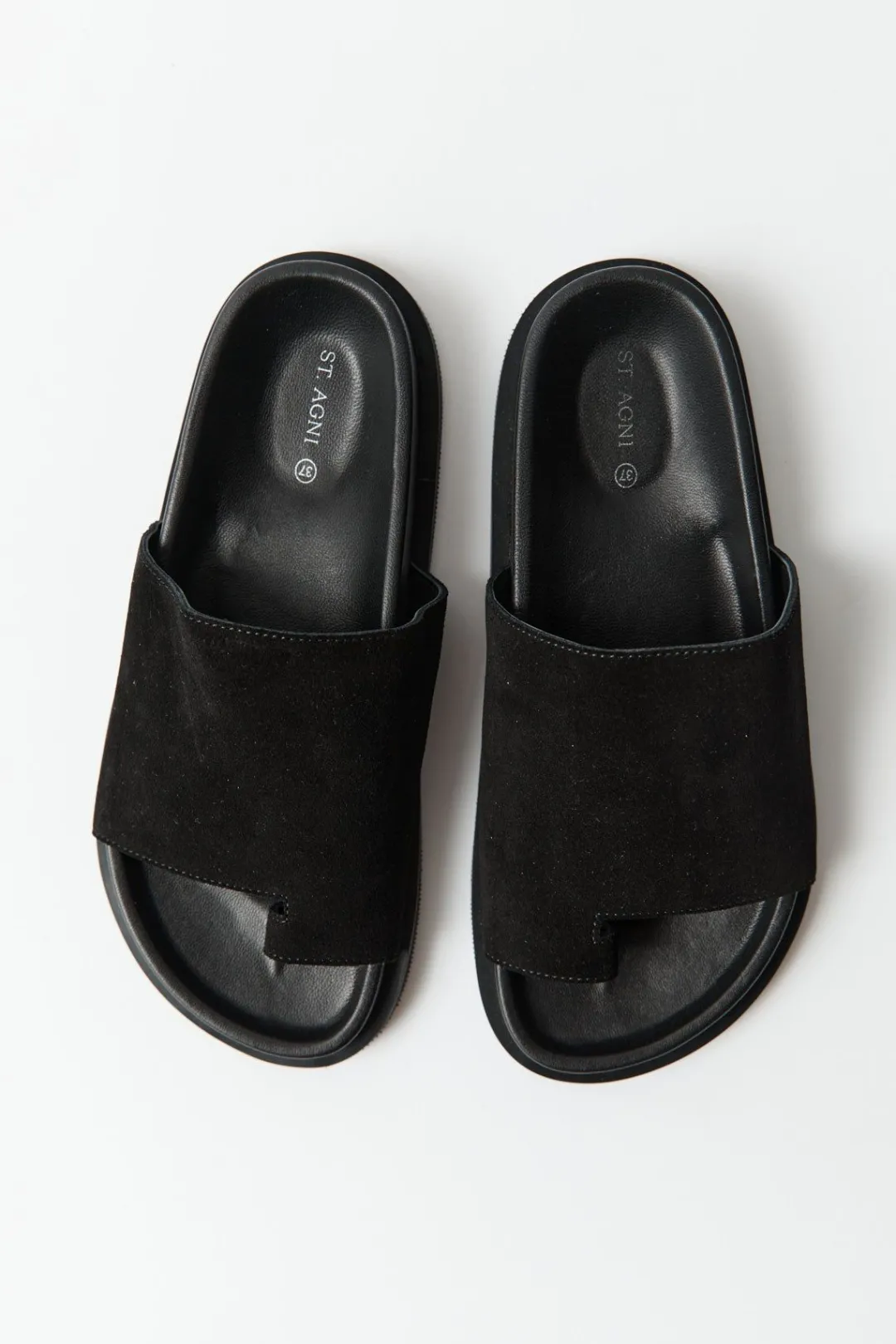 Slides*St. Agni Loe Suede Slide - Black