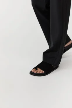 Slides*St. Agni Loe Suede Slide - Black