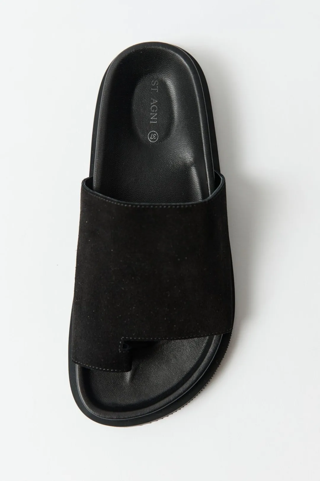 Slides*St. Agni Loe Suede Slide - Black