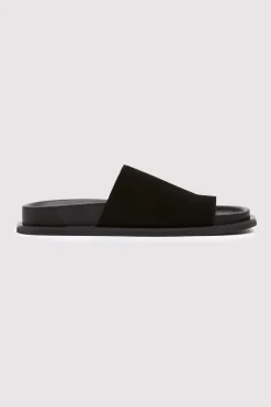 Slides*St. Agni Loe Suede Slide - Black