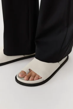 Slides*St. Agni Loe Suede Slide - Cool White