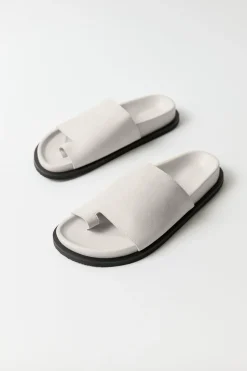 Slides*St. Agni Loe Suede Slide - Cool White