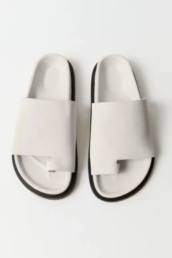 Unisex*St. Agni Loe Suede Slide - Cool White
