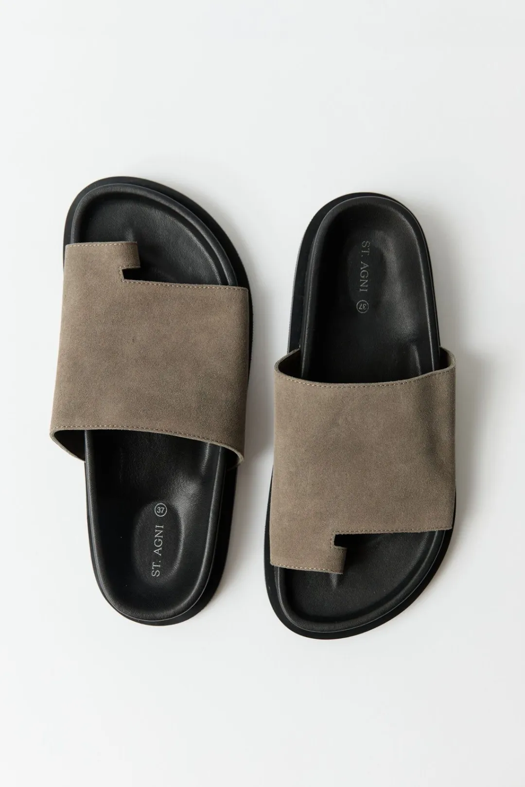 Unisex*St. Agni Loe Suede Slide - Kelp