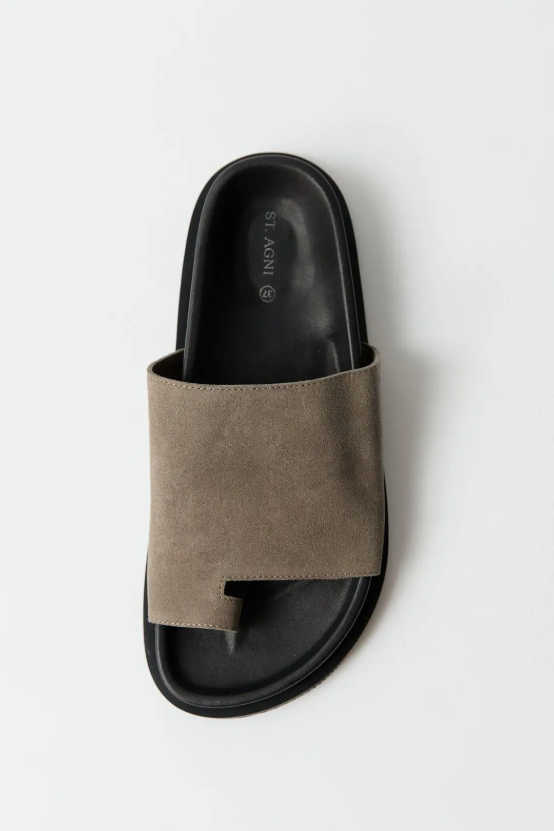 Unisex*St. Agni Loe Suede Slide - Kelp