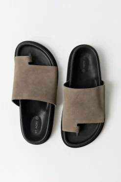 Slides*St. Agni Loe Suede Slide - Kelp
