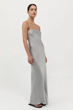 Dresses*St. Agni Low Back Slip Dress - Silver