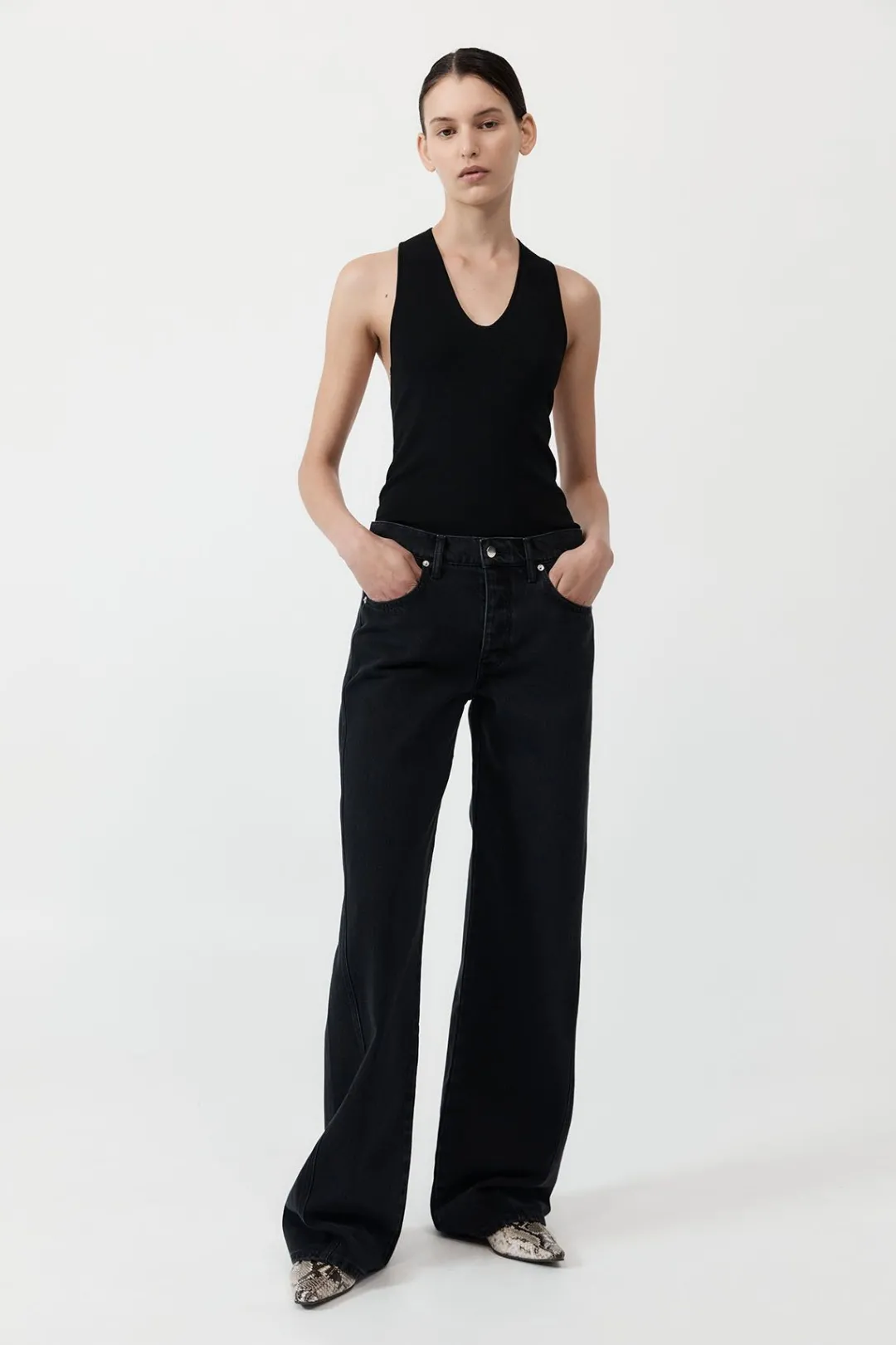 Denim*St. Agni Low Rise Jeans - Washed Black