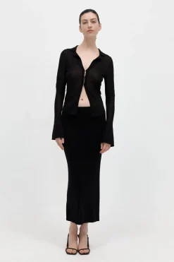 Knitwear*St. Agni Low Waist Knit Skirt - Black