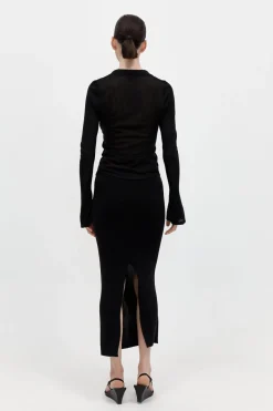 Knitwear*St. Agni Low Waist Knit Skirt - Black