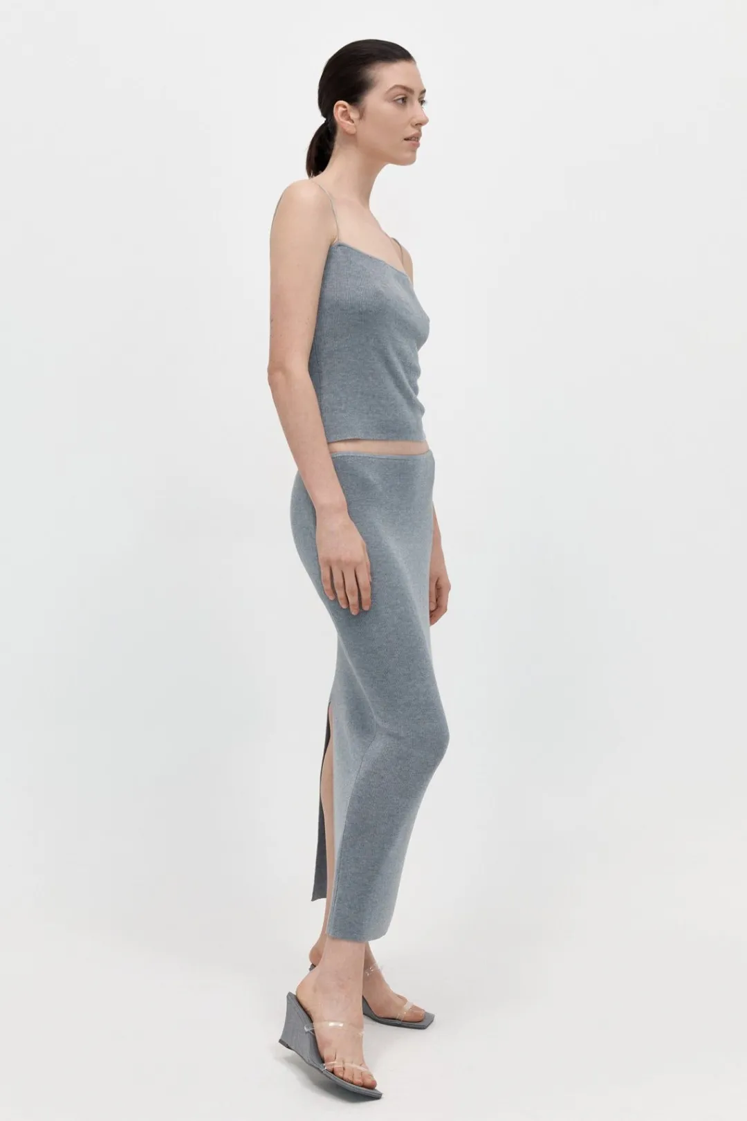 Skirts*St. Agni Low Waist Knit Skirt - Grey Marle