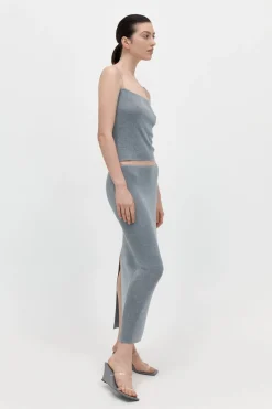 Knitwear*St. Agni Low Waist Knit Skirt - Grey Marle