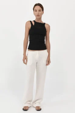 Pants*St. Agni Low Waist Raw Edge Pants - Ivory