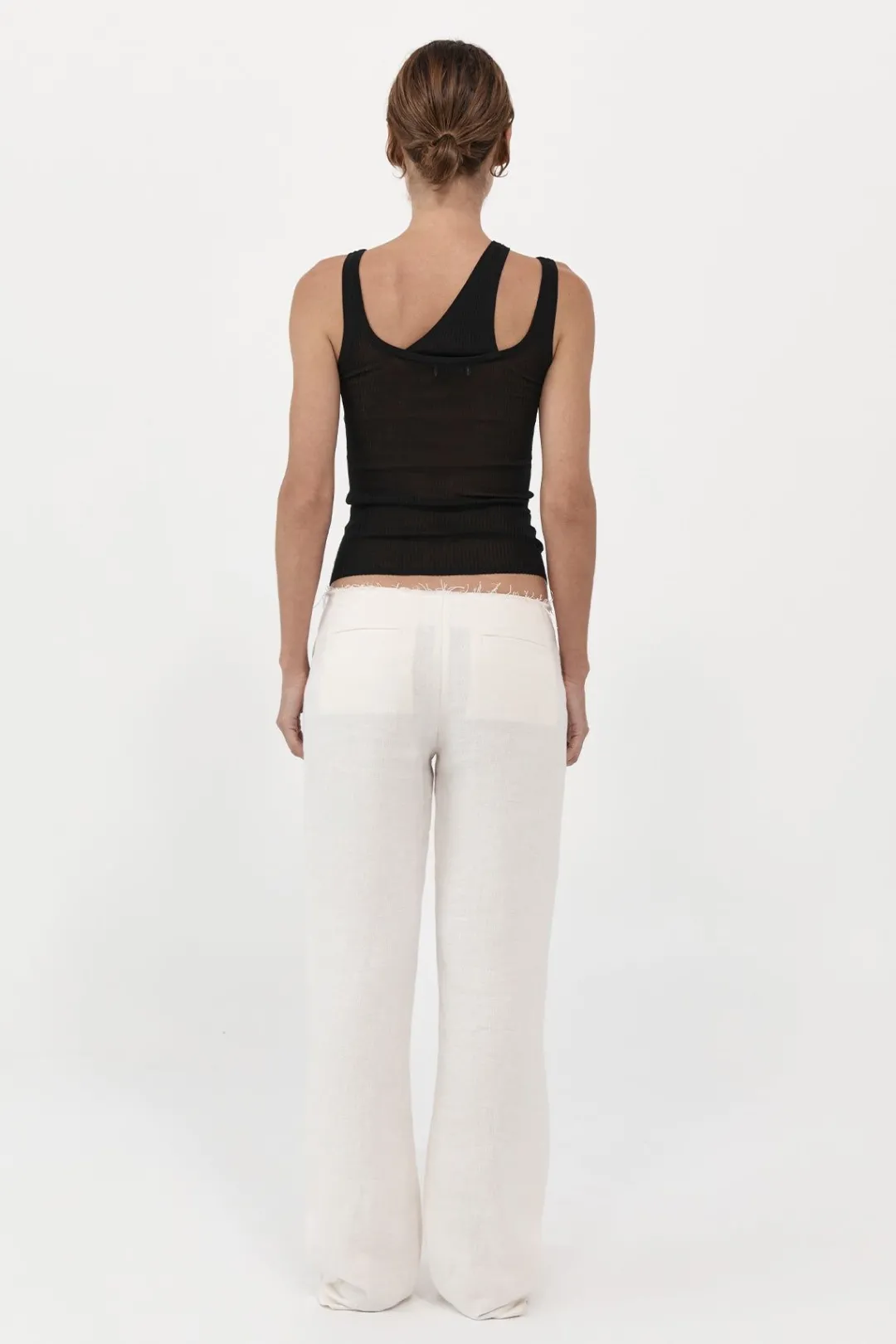 Tailoring*St. Agni Low Waist Raw Edge Pants - Ivory