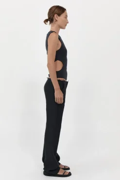 Tailoring*St. Agni Low Waist Raw Edge Pants - Black