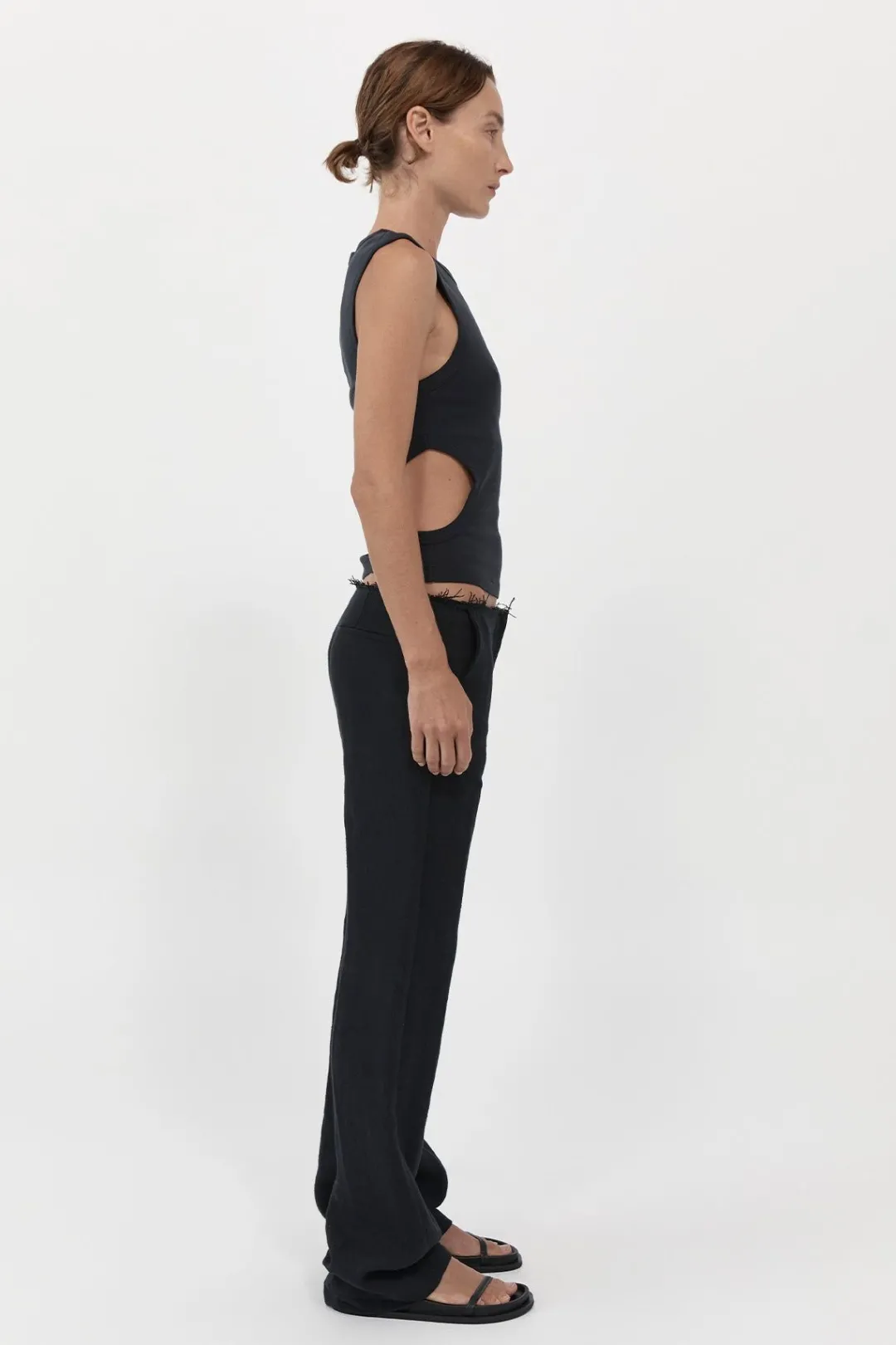 Tailoring*St. Agni Low Waist Raw Edge Pants - Black