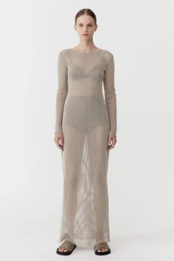 Knitwear*St. Agni Mesh Long Sleeve Dress - Aloe