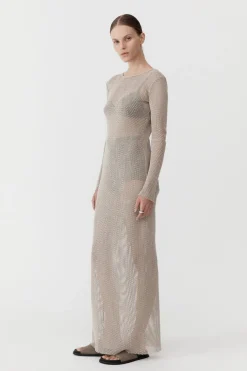Knitwear*St. Agni Mesh Long Sleeve Dress - Aloe