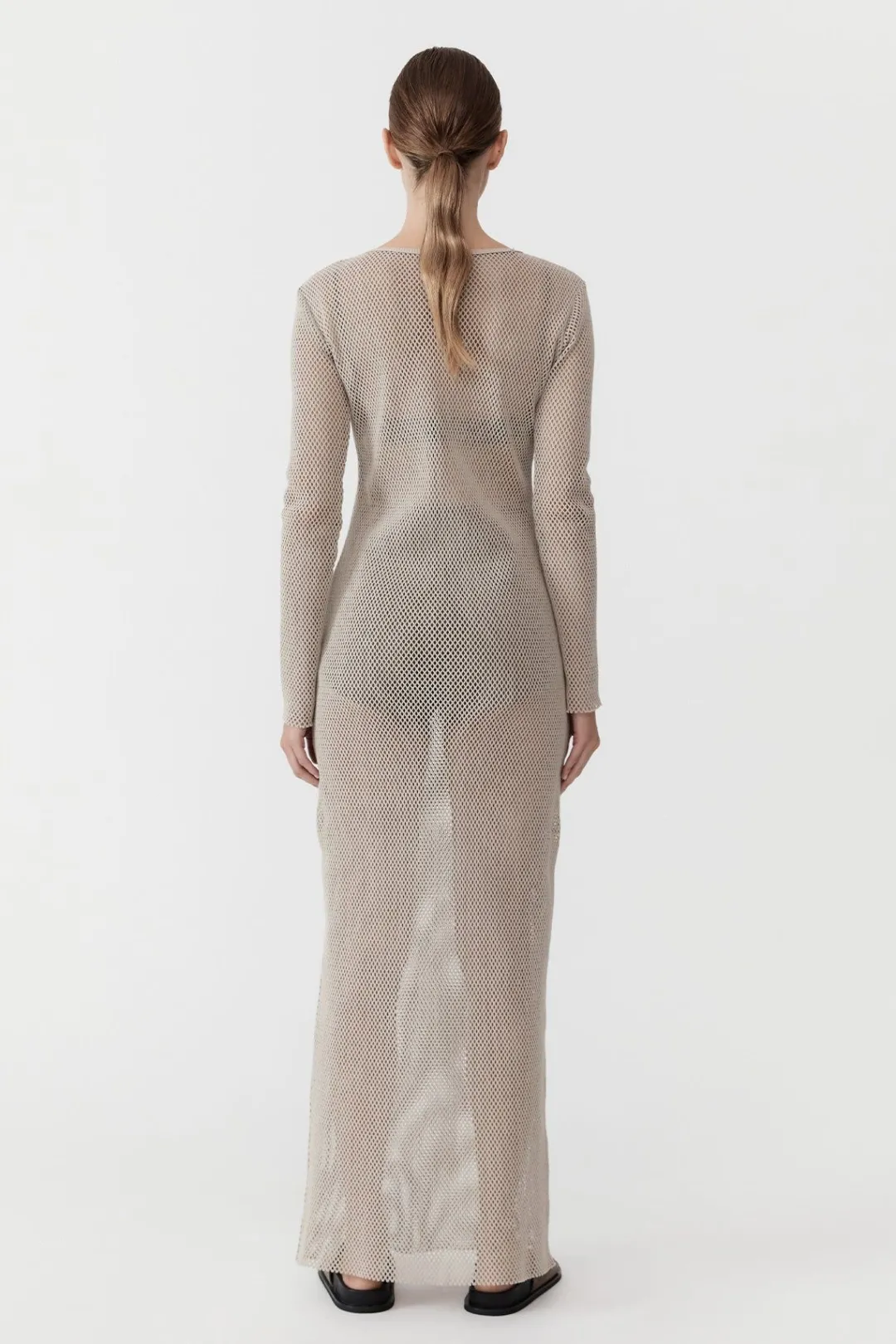 Knitwear*St. Agni Mesh Long Sleeve Dress - Aloe