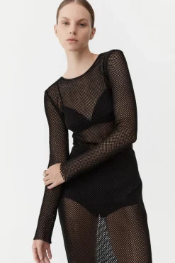 Dresses*St. Agni Mesh Long Sleeve Dress - Black