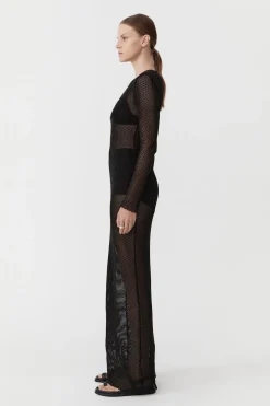 Dresses*St. Agni Mesh Long Sleeve Dress - Black
