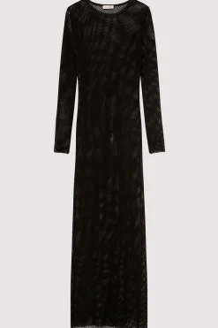 Dresses*St. Agni Mesh Long Sleeve Dress - Black