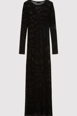 Dresses*St. Agni Mesh Long Sleeve Dress - Black