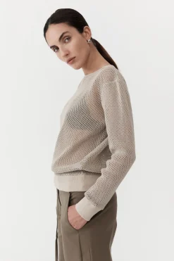 Knitwear*St. Agni Mesh Long Sleeve Top - Aloe