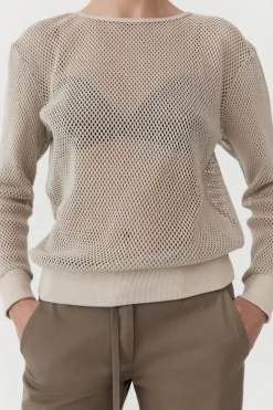 Knitwear*St. Agni Mesh Long Sleeve Top - Aloe