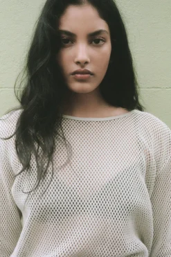 Knitwear*St. Agni Mesh Long Sleeve Top - Aloe