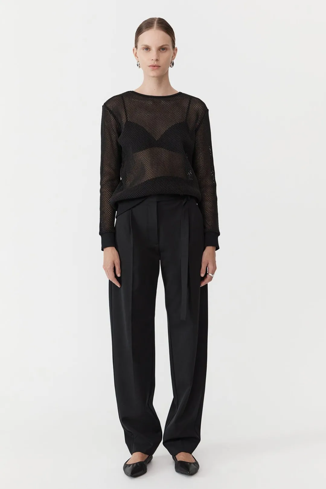 Jumpers*St. Agni Mesh Long Sleeve Top - Black